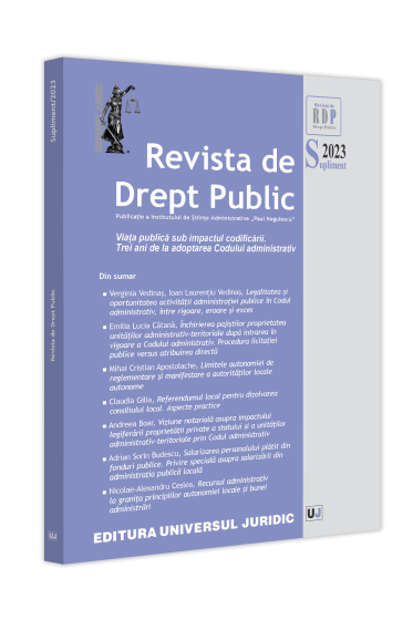 Revista de drept public – Supliment 2023 - Viața publica sub impactul codificarii. Trei ani de la adoptarea Codului administrativ