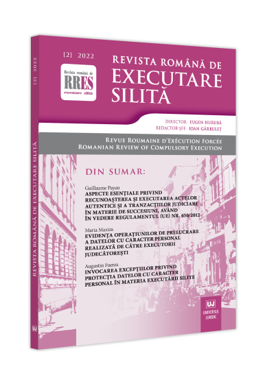 Revista romana de executare silita nr. 2/2022