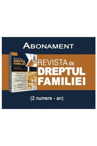 Abonament Revista de Dreptul Familiei (an 2024 - 2 numere)