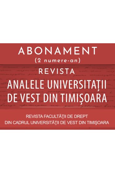 Abonament Analele Universitatii de Vest din Timișoara 2024 (2numere)