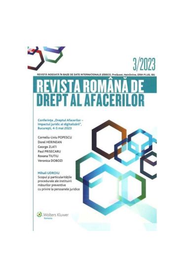 Revista Romana de drept al afacerilor nr 3/2023