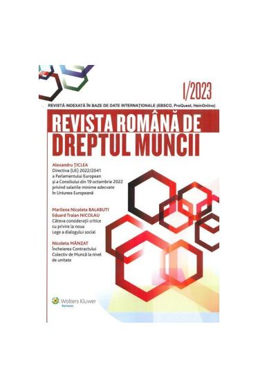 Revista Romana de dreptul muncii nr. 1/2023