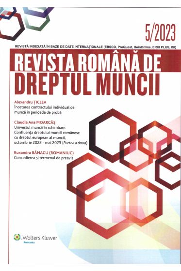 Revista Romana de dreptul muncii nr. 5/2023
