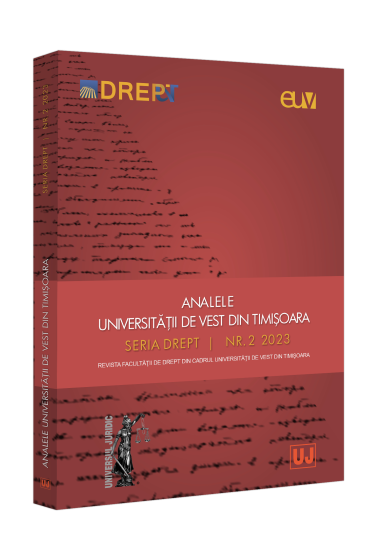 Analele Universitatii de Vest din Timisoara - Seria Drept nr. 2/2023
