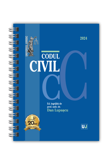 Codul civil Ianuarie 2024.  EDIȚIE SPIRALATA, tiparita pe hartie alba