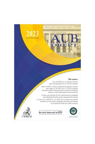 Analele Universitații din București - Seria Drept, 2023