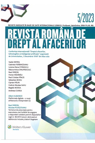 Revista Romana de drept al afacerilor nr 5/2023