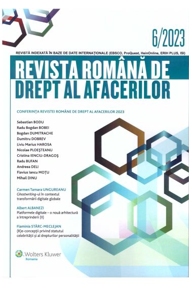 Revista Romana de drept al afacerilor nr 6/2023