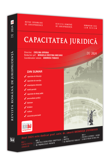 Revista romana de jurisprudența nr. 1/2024– Capacitatea juridica