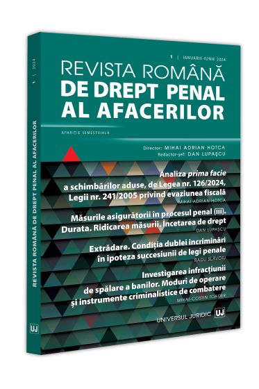 Revista romana de drept penal al afacerilor nr. 1/2024