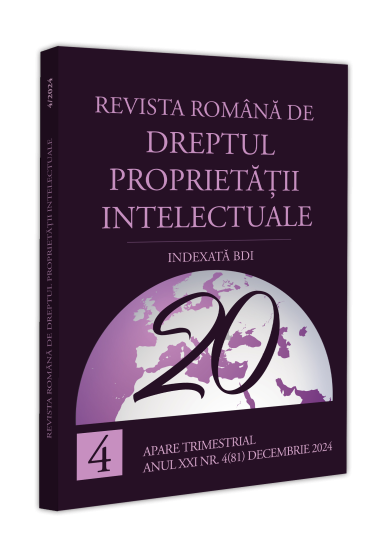 Revista romana de dreptul proprietații intelectuale nr. 4/2024