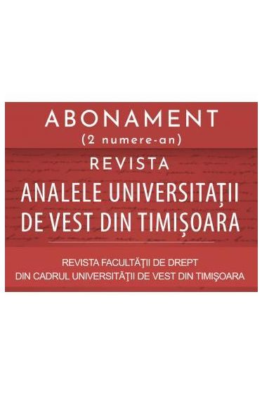 Abonament Analele Universitatii de Vest din Timișoara 2025 (2 numere)