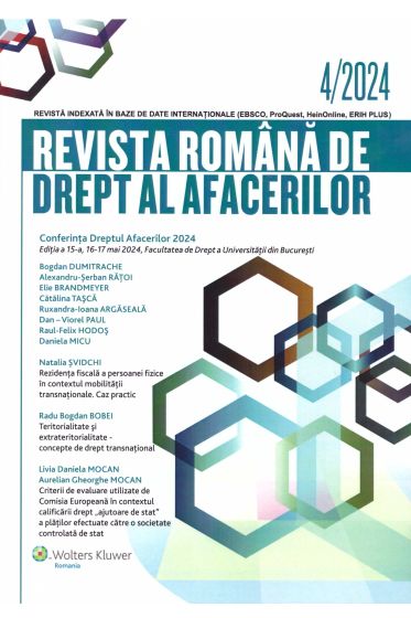 Revista Romana de drept al afacerilor nr 4/2024