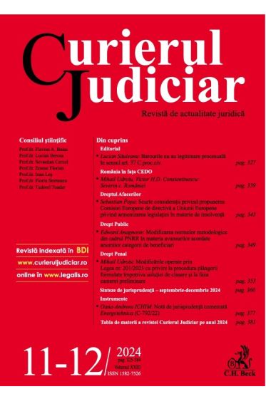 Curierul Judiciar nr. 11-12/2024