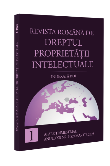 Revista romana de dreptul proprietații intelectuale nr. 1/2025