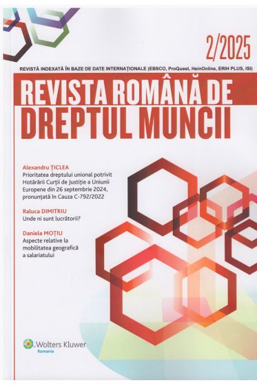 Revista Romana de dreptul muncii nr. 2/2025
