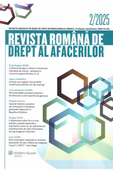 Revista Romana de drept al afacerilor nr 2/2025
