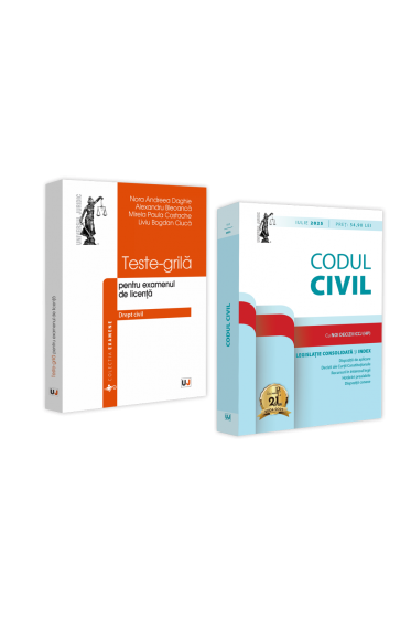 Pachet: Teste-grila pentru examenul de licenta. Drept civil si Codul civil: iulie 2025
