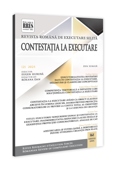 Revista romana de executare silita nr. 2/2025 – Contestatia la executare