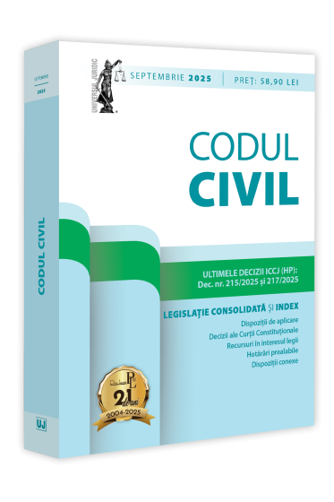 Codul civil: septembrie 2025. Ediție tiparita pe hartie alba