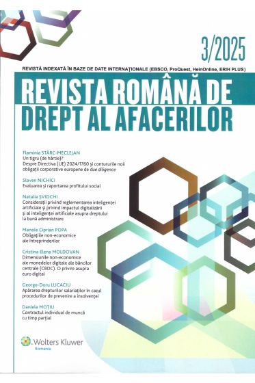 Revista Romana de drept al afacerilor nr 3/2025