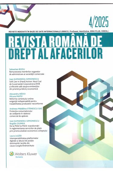 Revista Romana de drept al afacerilor nr 4/2025