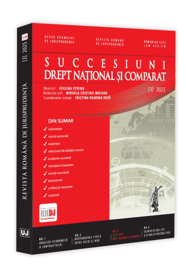 Revista romana de jurisprudența nr. 3/2025 – Succesiuni – drept național și drept comparat