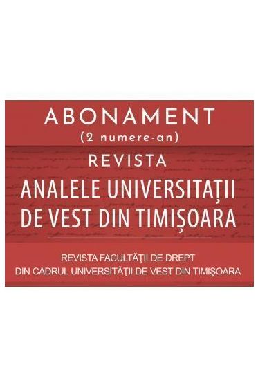 Abonament Analele Universitatii de Vest din Timisoara  2026 (2 numere)