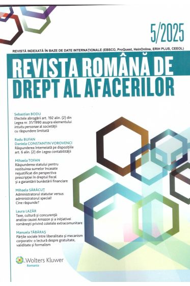 Revista Romana de drept al afacerilor nr 5/2025