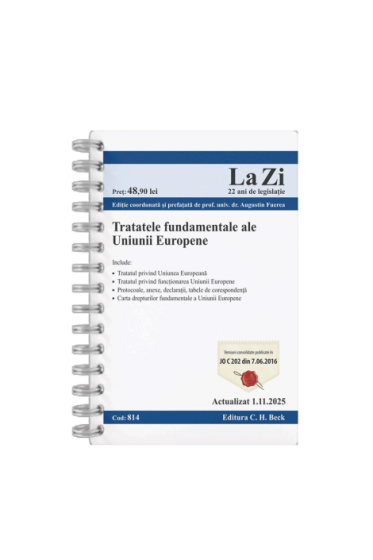 Tratatele fundamentale ale Uniunii Europene. Cod 814. Actualizat la 1.11.2025