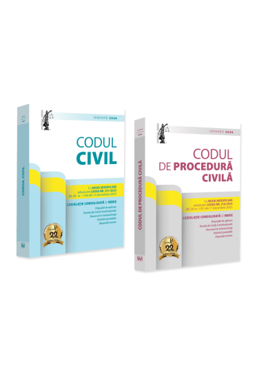 Pachet: Codul civil si Codul de procedura civila ianuarie 2026. Editie tiparita pe hartie alba