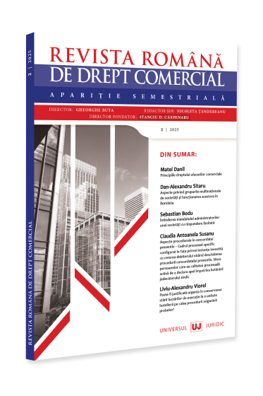 Revista romana de drept comercial nr. 2/2025