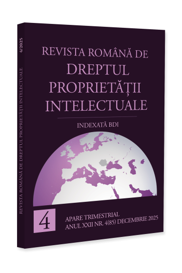 Revista romana de dreptul proprietații intelectuale nr. 4/2025