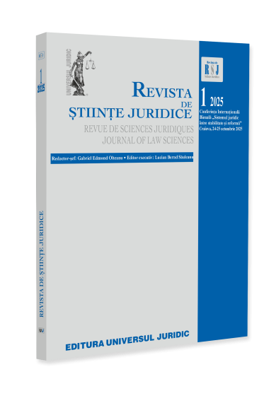 Revista de stiinte Juridice nr. 1/2025