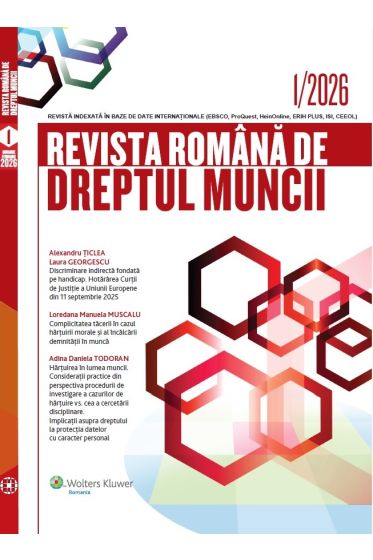 Revista Romana de dreptul muncii nr. 1/2026