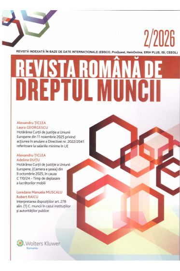 Revista Romana de dreptul muncii nr. 2/2026